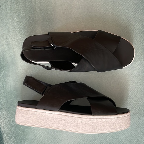 Vince Weslan Criss Cross Leather Sandal Platform - Picture 14 of 14